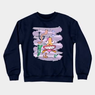 the worm vs fish Crewneck Sweatshirt